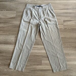 Vintage Tommy Hilfiger Straight Leg Dress Pants Beige Khaki Tan Men's 36X32